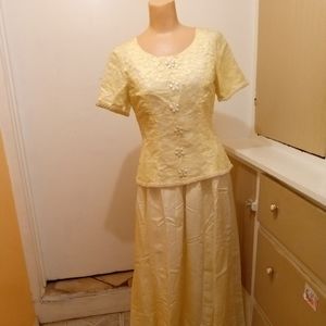 Vintage 2 piece Maxi Gown Prom Party Fancy Skirt Size 7